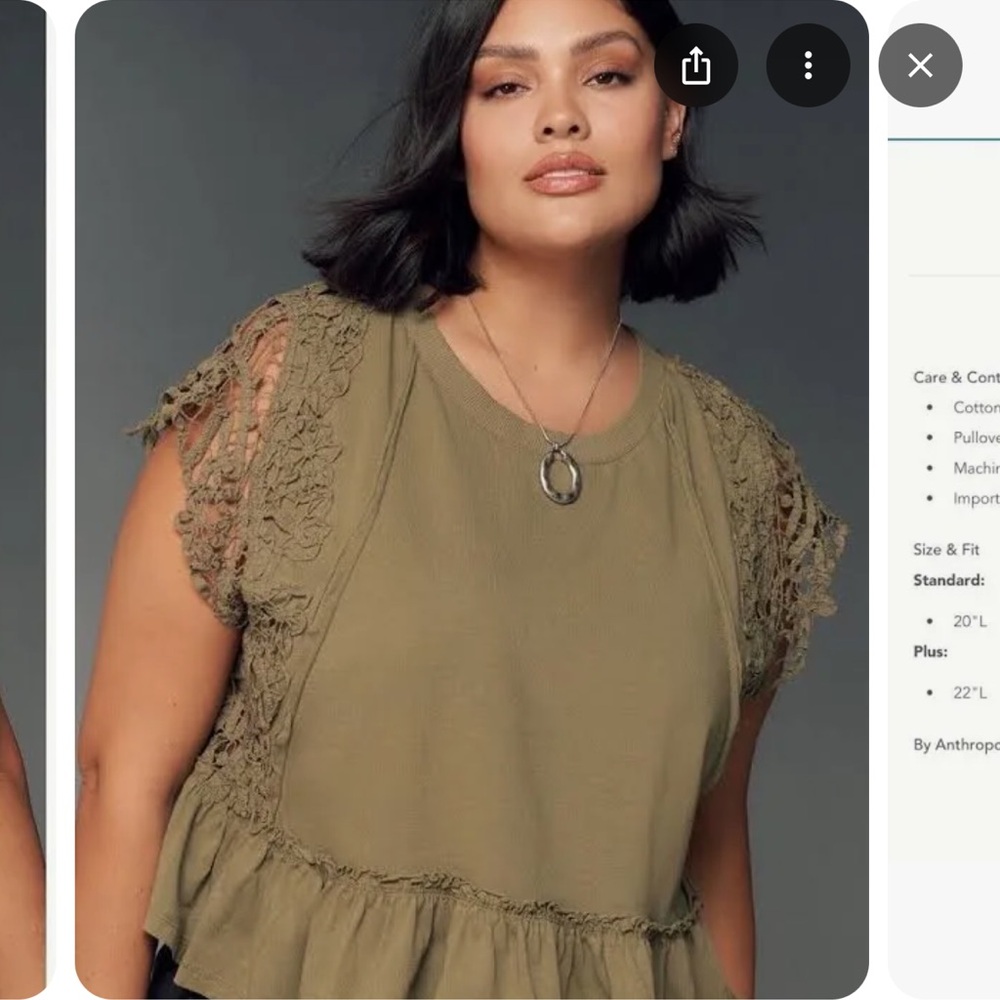 Anthropologie Green Baby Doll Blouse Top - Picture 7 of 12